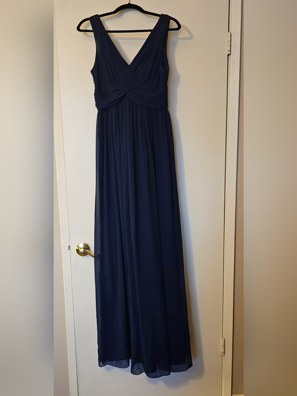 Donna Morgan Collection Navy Chiffon Maxi Gown - Size 4